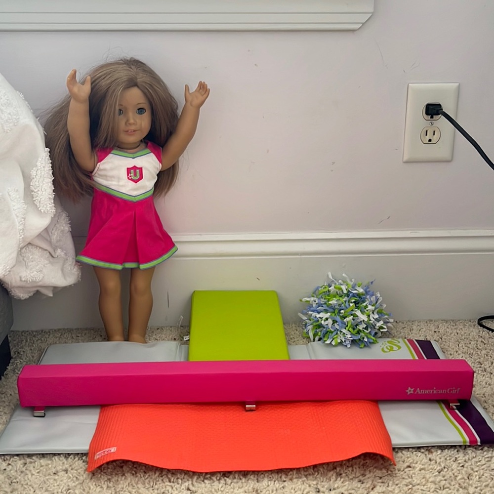 American girl doll and gymnastics x cheer accessories